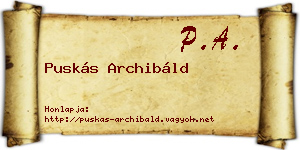 Puskás Archibáld névjegykártya